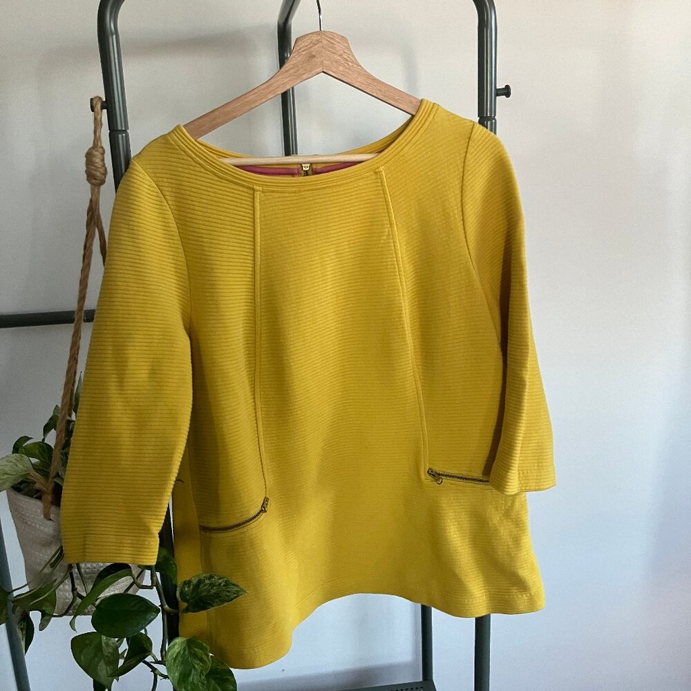 Yellow Boden boatneck 3/4 sleeve top - Picture 1 of 8
